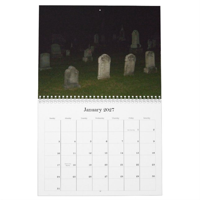 Hauntingly Fun-Calendar-Graveyards Calendar (Jan 2027)