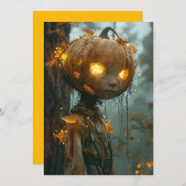 Hauntingly Pumpkin Head Invitation (Front/Back)