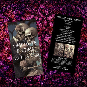 Hauntingly Romantic Skeleton Wedding Program
