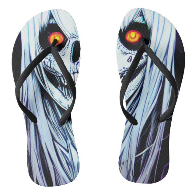 Hauntingly Stylish: Halloween Spooky Flip Flops (Footbed)