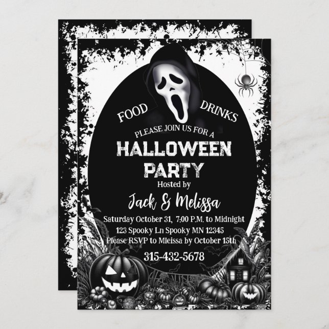 Hauntingly Yours — A Night of Spells & Spirits Invitation (Front/Back)