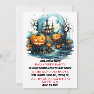 Hauny House Happy Halloween Invitations de fête d'