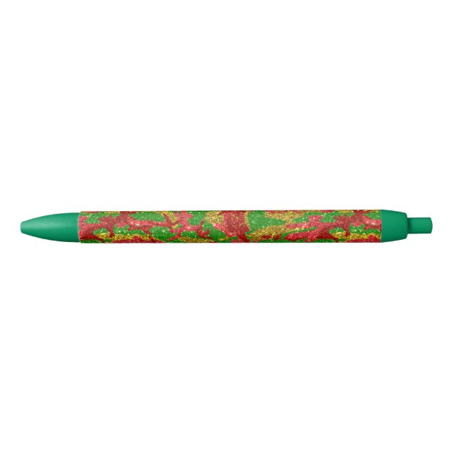 Haus Of Camo Gold Xmas Pattern Black Ink Pen (Front)