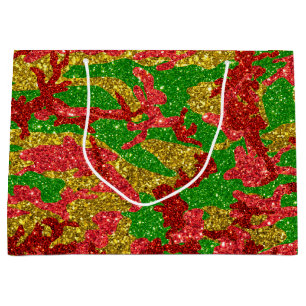 Haus Of Camo Gold Xmas Pattern Large Gift Bag