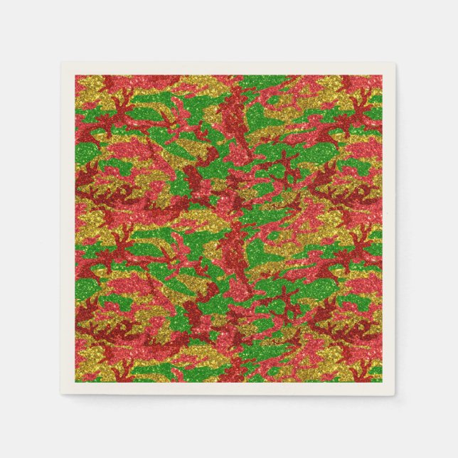 Haus Of Camo Gold Xmas Pattern Napkin (Front)