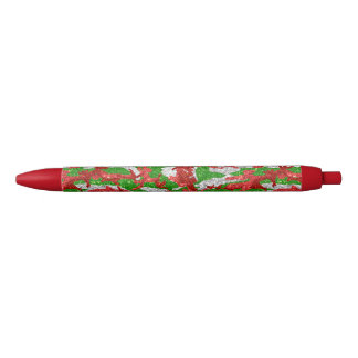 Haus Of Camo Silver Xmas Pattern Black Ink Pen