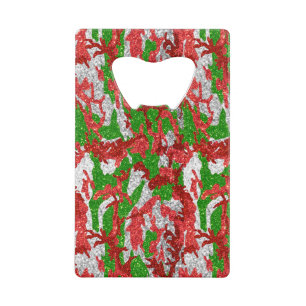 Haus Of Camo Silver Xmas Pattern Credit Card Bottle Opener