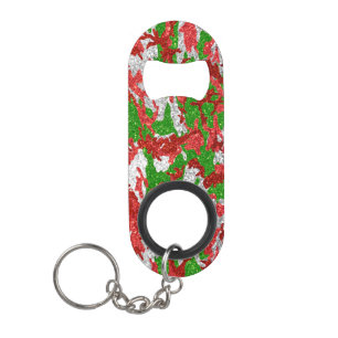 Haus Of Camo Silver Xmas Pattern Keychain Bottle Opener