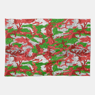 Haus Of Camo Silver Xmas Pattern Kitchen Towel