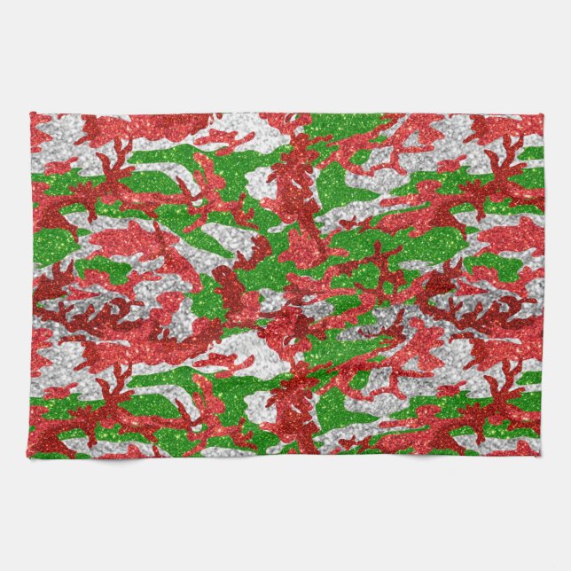 Haus Of Camo Silver Xmas Pattern Kitchen Towel (Horizontal)
