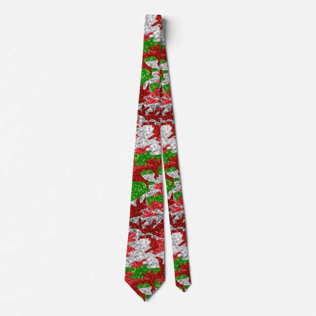 Haus Of Camo Silver Xmas Pattern Tie (Front)