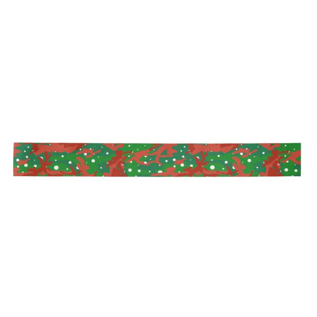 Haus Of Camo Xmas Camouflage Satin Ribbon (Front)