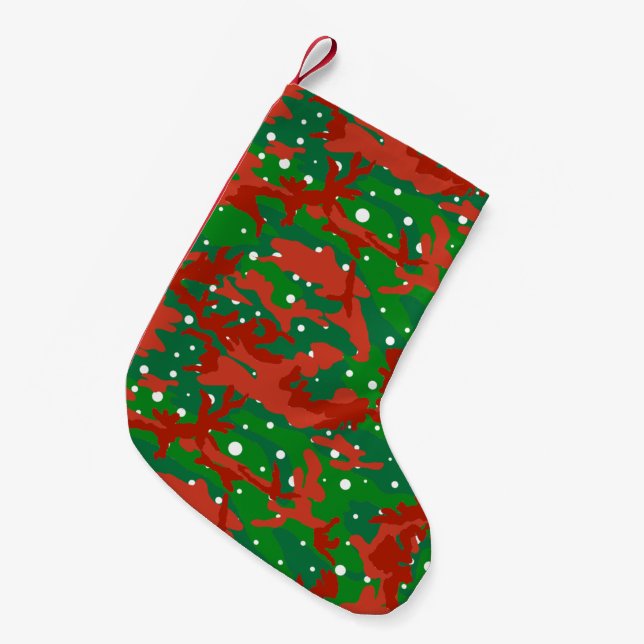Haus Of Camo Xmas Camouflage Small Christmas Stocking (Front (Hanging))