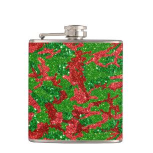 Haus Of Camo Xmas Glitter Camouflage Hip Flask