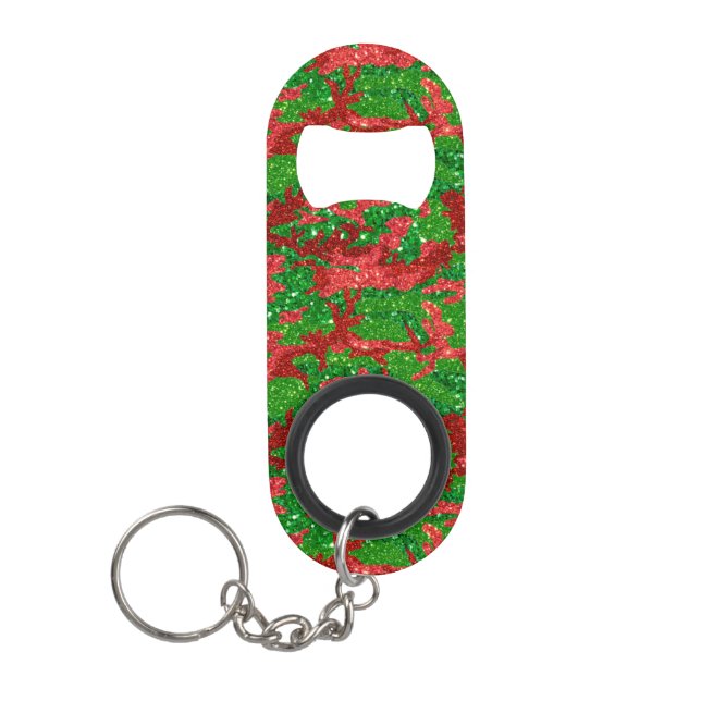Haus Of Camo Xmas Glitter Camouflage Keychain Bottle Opener (Front)
