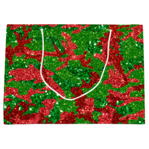 Haus Of Camo Xmas Glitter Camouflage Large Gift Bag