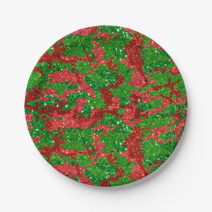 Haus Of Camo Xmas Glitter Camouflage Paper Plate