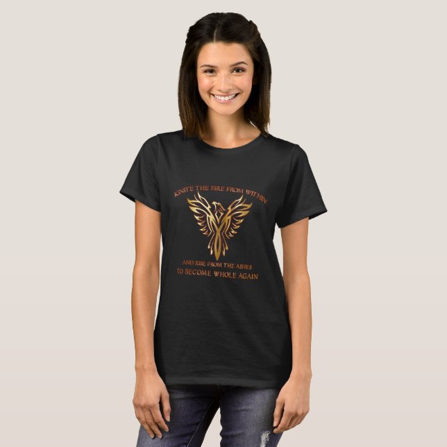 Hausse d'oiseau de Phoenix du T-shirt des femmes (Devant entier)