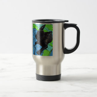 Hausse et éclat ! Tasse de voyage de bouledogue