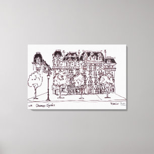 Haussmann Architecture Champs Elysees, Paris Canvas Print