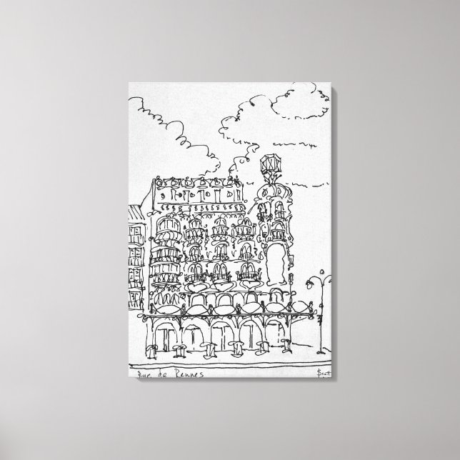 Haussmann Building | Rue de Rennes, Paris Canvas Print (Front)