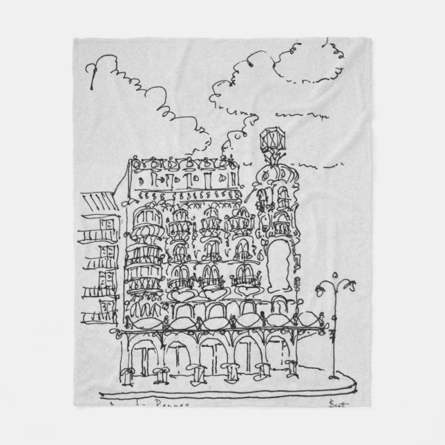 Haussmann Building | Rue de Rennes, Paris Fleece Blanket (Front)