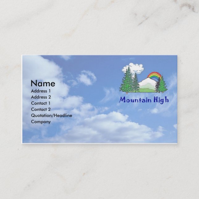 Haut carte de visite de montagne (Devant)