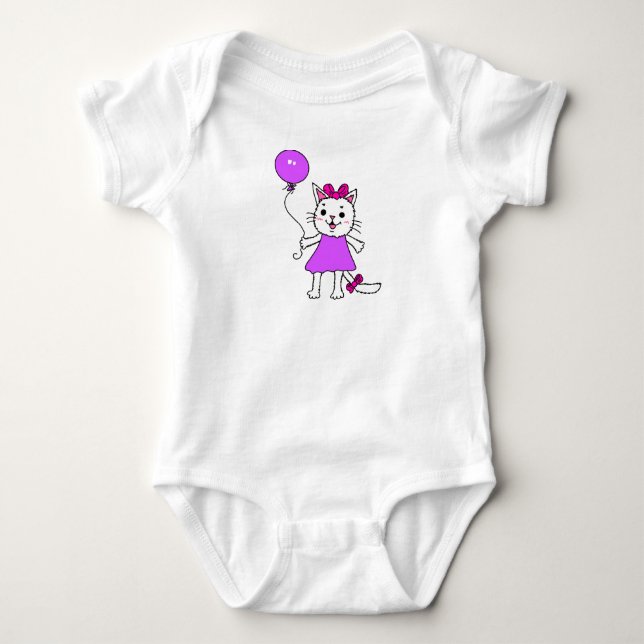 Haut de bébé Kitty avec ballon (Devant)