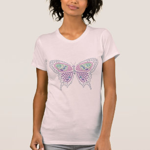 Haut féminin en diamant à papillon de Rhestone