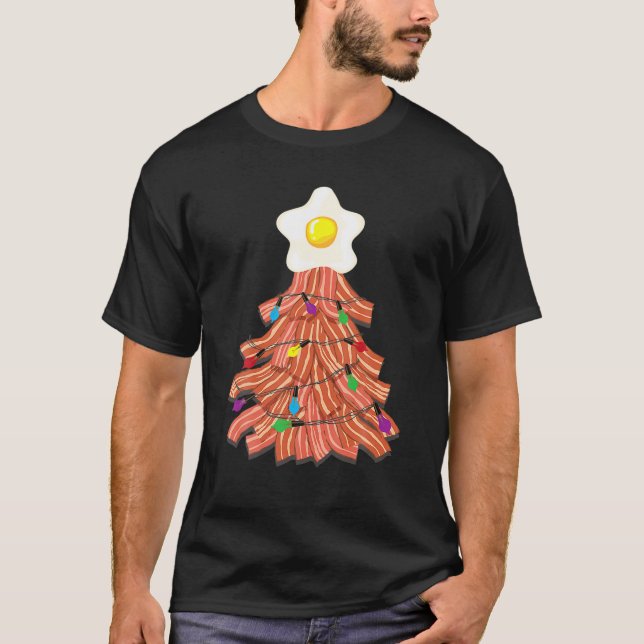 Haut Oeufs de sapin de Noël de bacon Drôle Amusant (Devant)