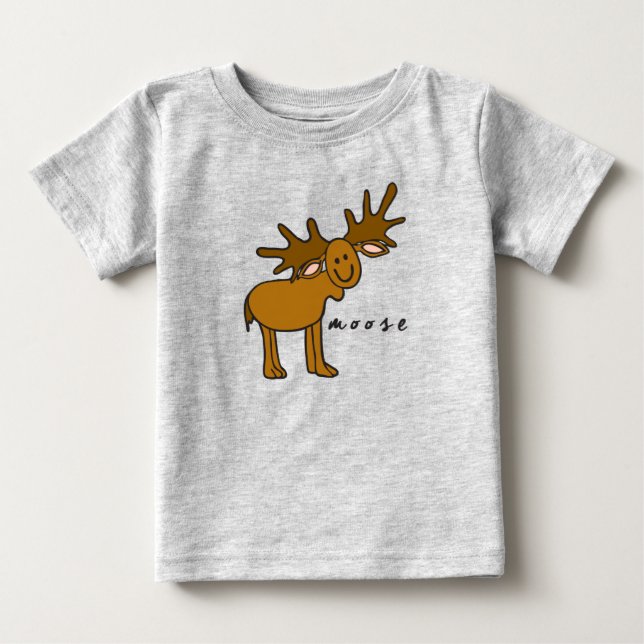 Haut ou T-shirt pour bébé orignal (avec base) (Devant)