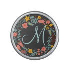 Élégant monogramme de couronne florale