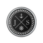 Monogramme d'Ancre nautique noir et blanc