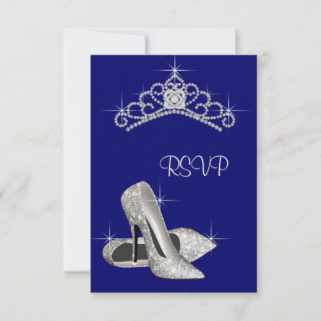 Haut talons Tiara Royal Blue Quinceanera RSVP (Devant)