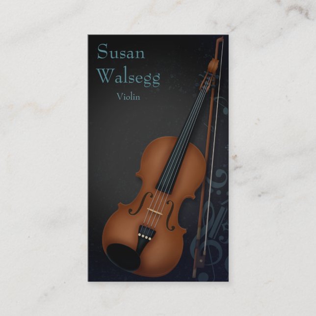 Haute Bohème Violinist Black Business Card (Front)