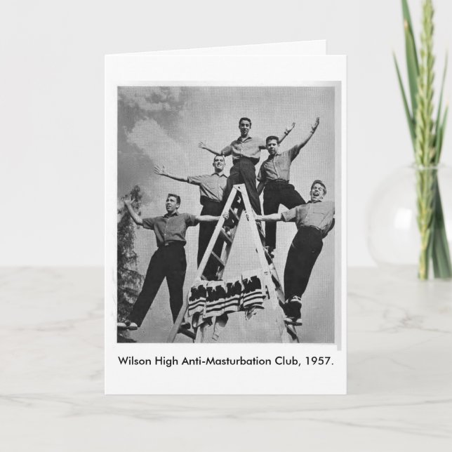 Haute carte de voeux de club d'Anti-Masturbation (Devant)