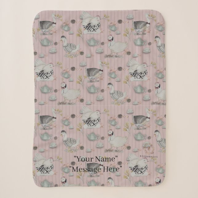 Haute Couture Chicken print Sherpa Blanket (Front)