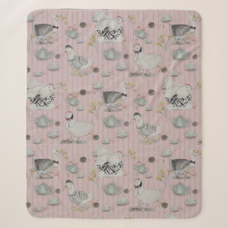Haute Couture Chicken print Sherpa Blanket