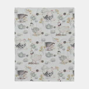 Haute Couture Ducks & Chicken Baby  Fleece Blanket