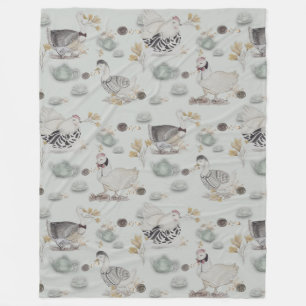 Haute Couture Ducks & Chicken Baby Fleece Blanket