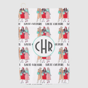 Haute Couture Fashion Paris Monogram Golf Towel