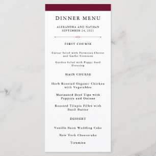 Haute Couture   Menu de mariage Marsala