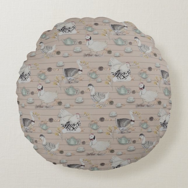 Haute Couture Print Kidsroom Round Pillow (Front)