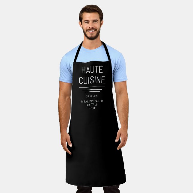 Haute Cuisine Meal Prepared by Tall French Chef Apron (Worn)