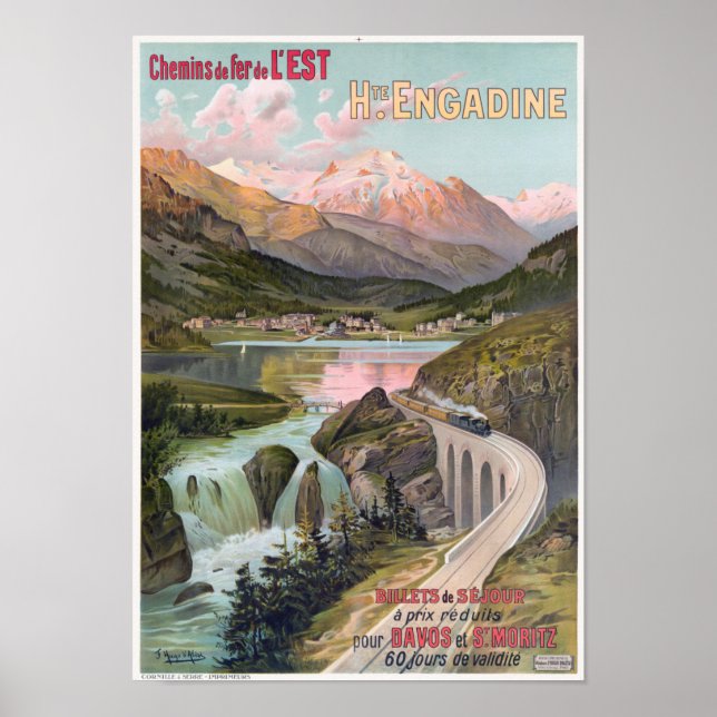 Haute Engadine Switzerland Vintage Poster 1910 (Front)