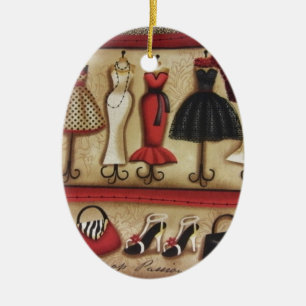 Haute Fashion Ceramic Ornament