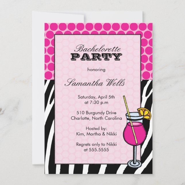 Haute Invite - Bachelorette party invitations (Front)