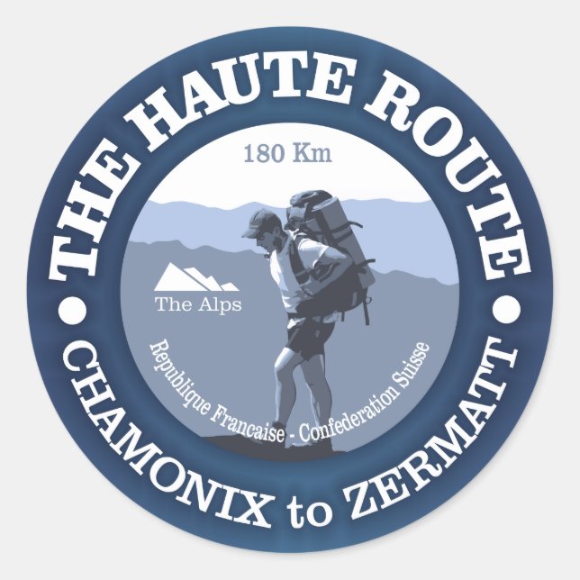 Haute Route Classic Round Sticker (Front)