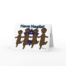 Hava Nagila Dachsunds Greeting Card