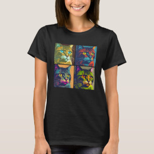 Havana Brown Cat Pop Illustration Colourful Animal T-Shirt